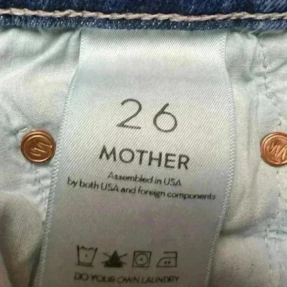 Mother the Tomcat Ankle in Helter Skelter Lightning Bolt Jeans - Size 26 - Picture 10 of 11